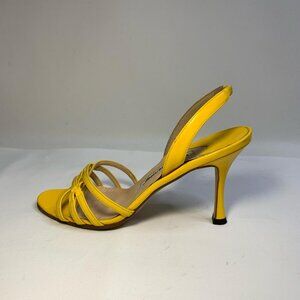Bright and bold Manolo Blahnik “Anna” slingback sandals